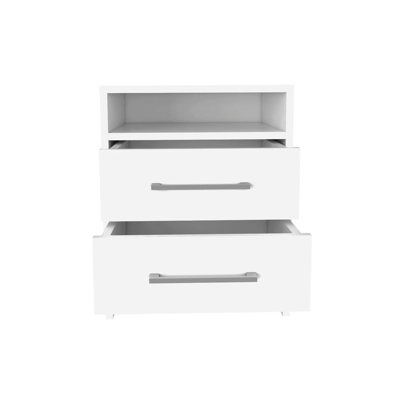 Leyva Nightstand 23.6" H, with 2 Drawers and 1 Shelf, Black