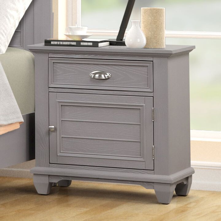 New Classic Furniture Jamestown Wood 1-Drawer Nightstand, Gray
