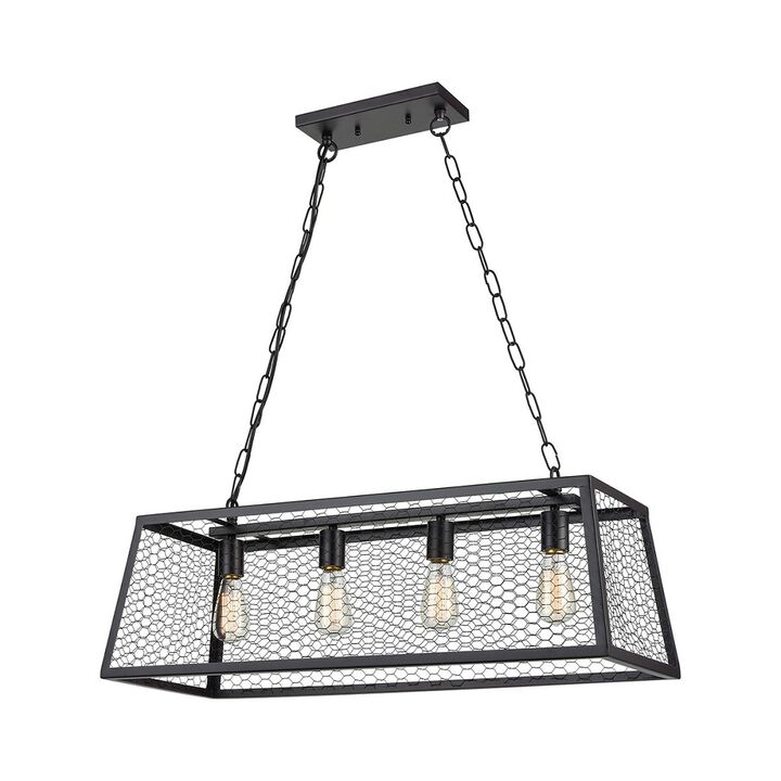 10" Black 4-Light Grange Island Light