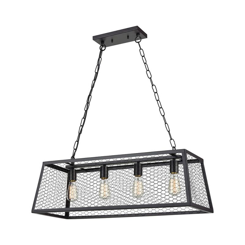 10" Black 4-Light Grange Island Light