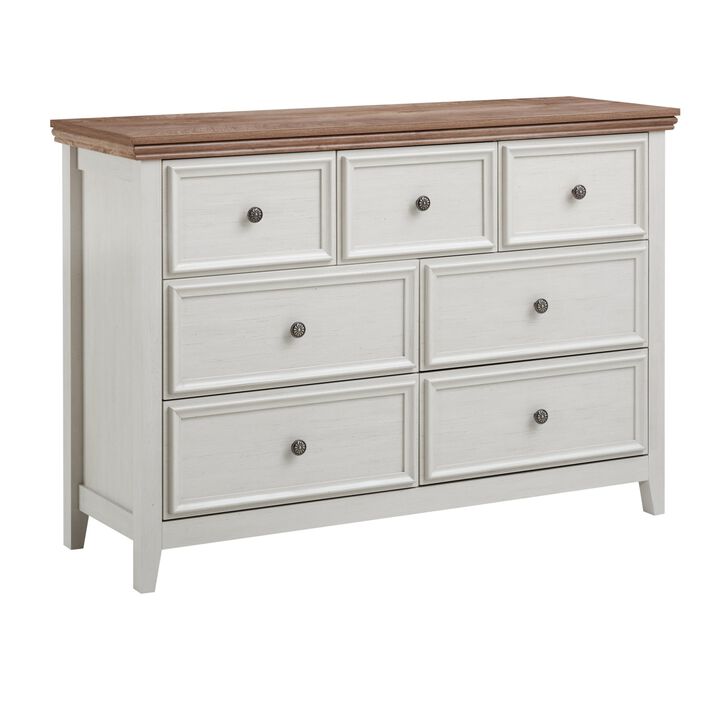 Beige 37.66 in. H Accent Cabinet with 7 Drawers