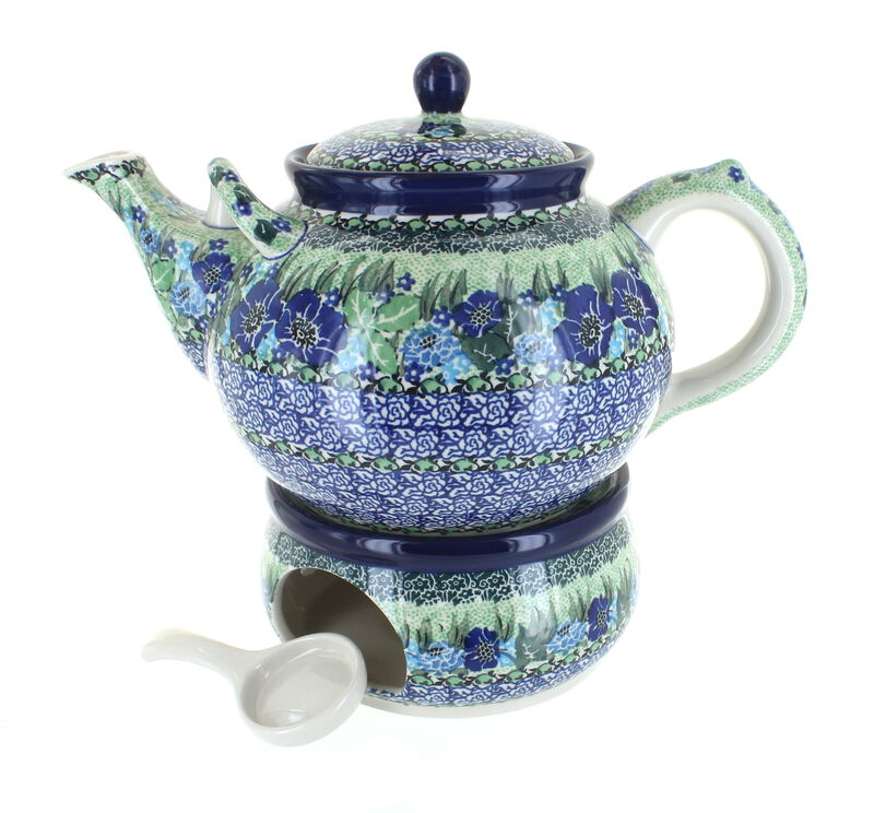 Blue Rose Polish Pottery Saffron Large Teapot & Warmer