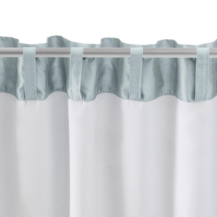 Ellis Curtain Luna Faux-Silk Rod Pocket/Back Tab Tailored Pairs - 100x84", Blue