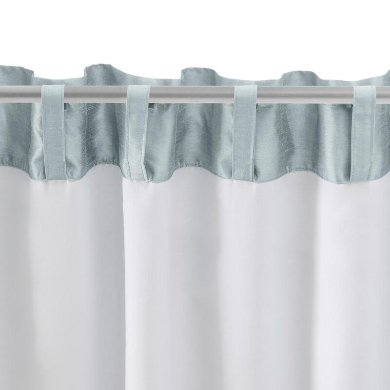 Ellis Curtain Luna Faux-Silk Rod Pocket/Back Tab Tailored Pairs - 100x84", Blue