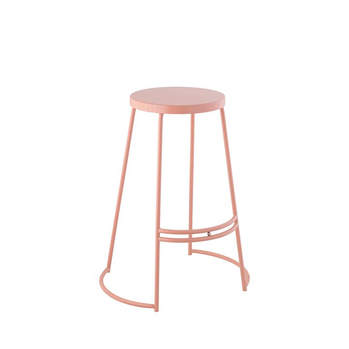 Hula 28.75" Modern Designer Iron Curved Backless Bar Stool