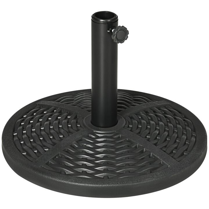 Black Outdoor Accessory: 18" Heavy Duty Round Rattan Umbrella Base