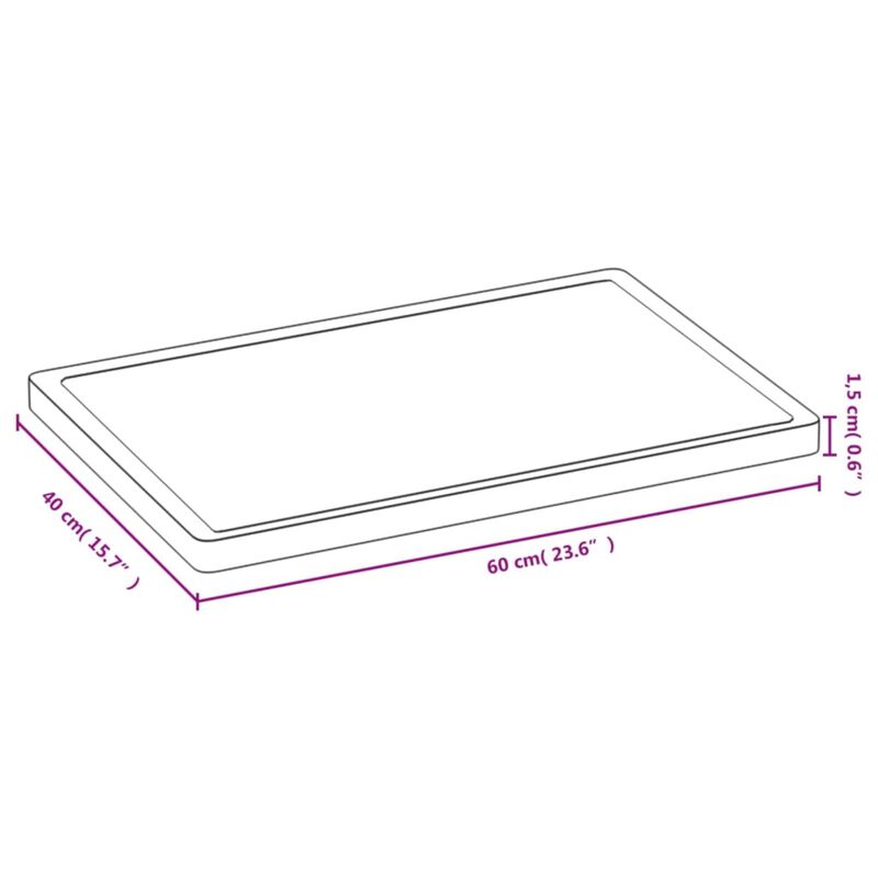 vidaXL Chopping Board 15.7"x23.6"x0.6" Bamboo