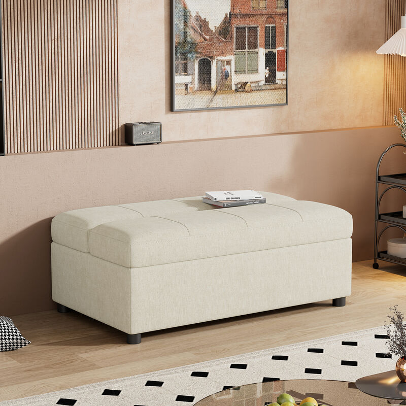 Merax Folding Ottoman Sleeper Sofa Futon with Mattress