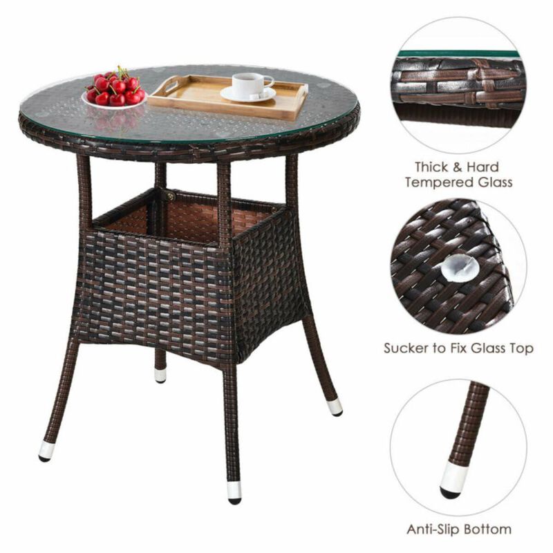 Hivvago 4 Pieces Outdoor Cushioned Rattan Furniture Set