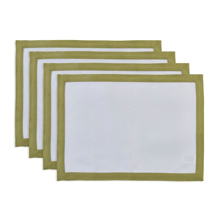 Solino Home 100% Pure Linen Placemats 14 x 19 Inch Set of 4 | Classic
