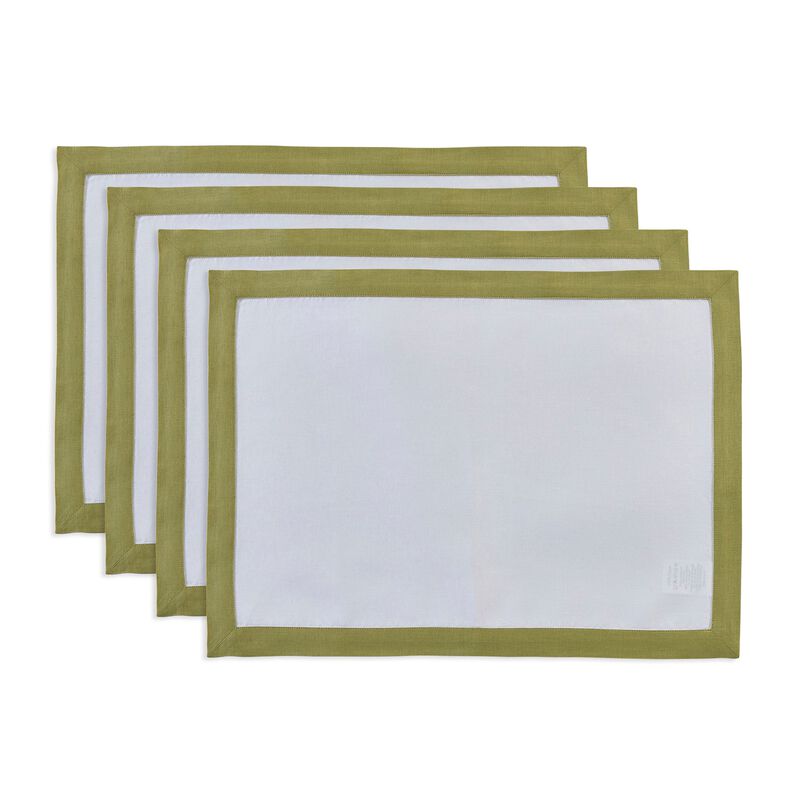 Solino Home 100% Pure Linen Placemats 14 x 19 Inch Set of 4 | Classic