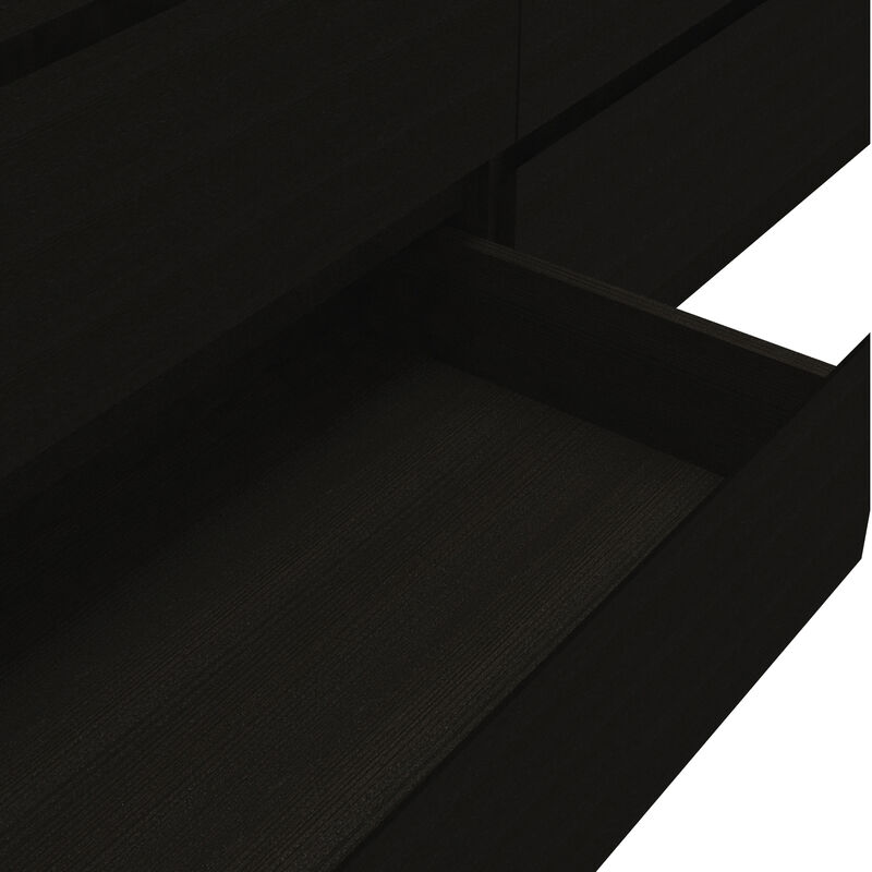DEPOT E-SHOP Cocora 6 Drawer Double Dresser, Superior Top, Black