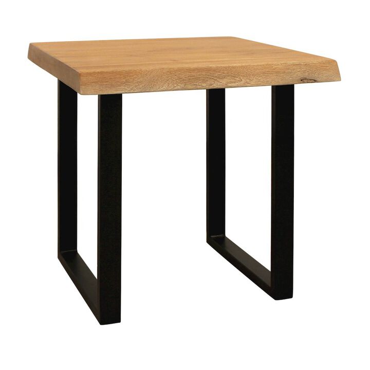 Alex Hamilton Sycamore Rustic Solid Wood End Table With Live Edge In A Natural Finish