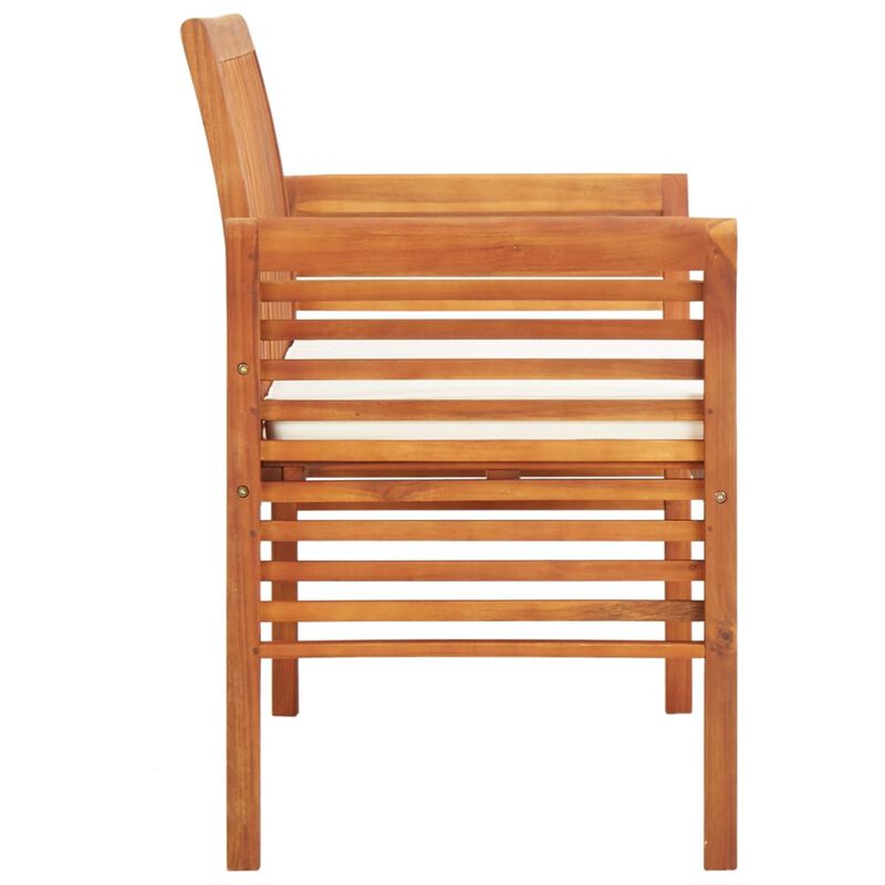vidaXL 2-Seater Garden Bench with Cushion 47.2" Solid Acacia Wood