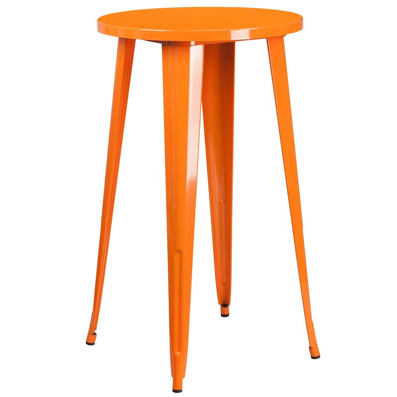 24RD Orange Metal Bar Table