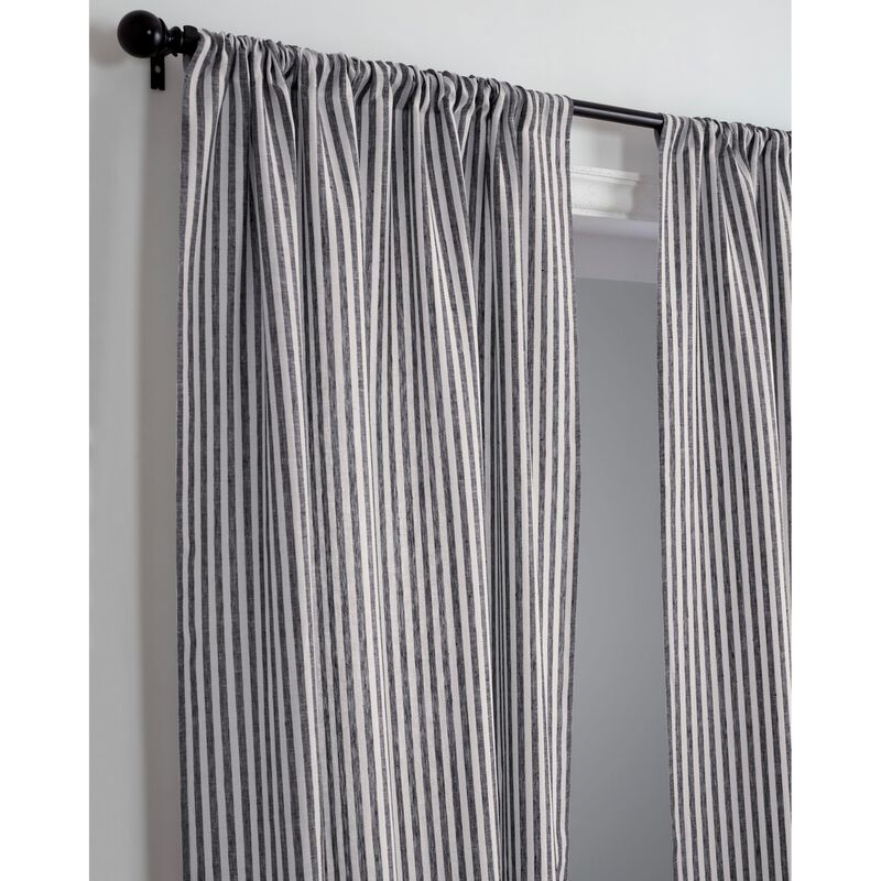 Solino Home 100% Pure Linen Amalfi Stripe Curtain