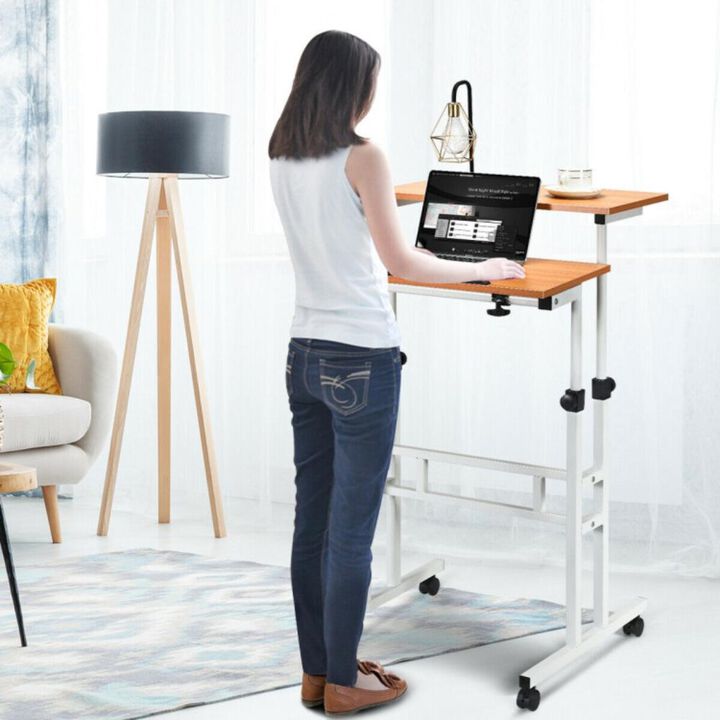 Hivvago 2 in 1 Height Adjustable Sit Standing Computer Desk