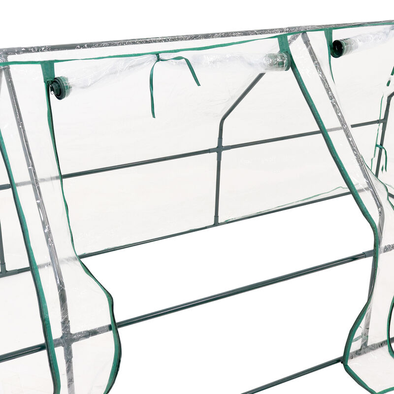 Sunnydaze Iron Plastic Cover Seed Cloche Zippered Mini Greenhouse - Clear