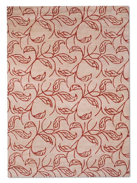 RUGSOTIC CARPETS HAND TUFTED WOOL ECO-FRIENDLY AREA RUGS  - 5'x8', Rectangle Shape, Cream & Red, Floral Modern Design, High Pile Thick Handmade Area Rugs for Living Room, Bed Room (K00726)