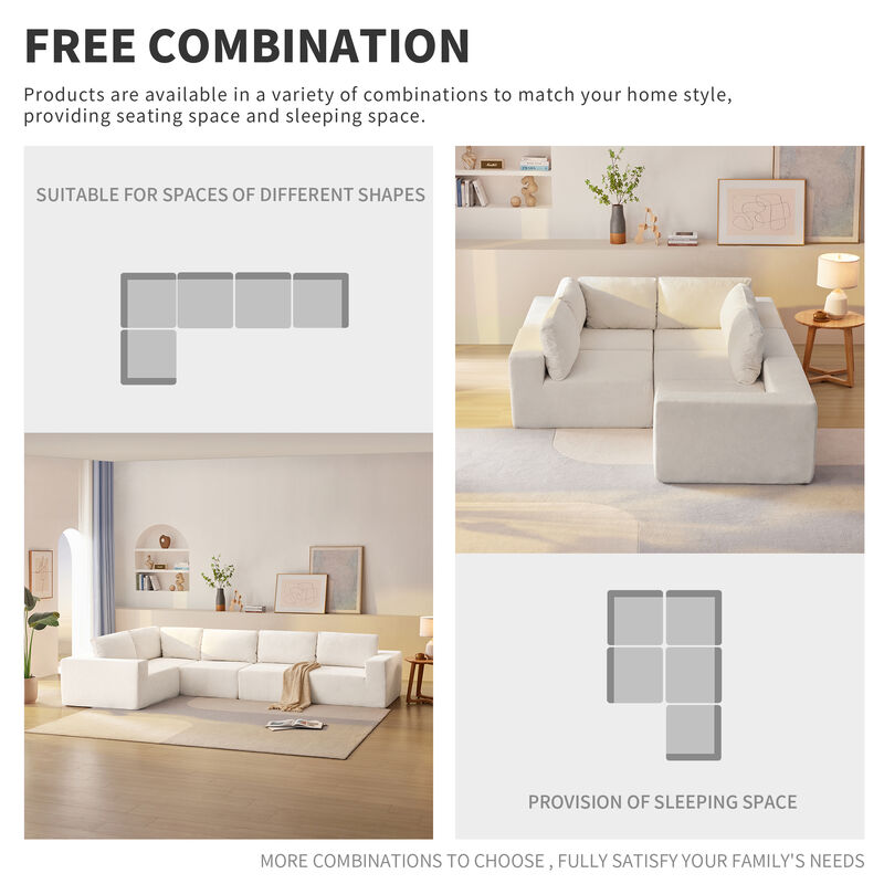 Merax Luxury L Shaped Terry Cloth Sectional Sofa