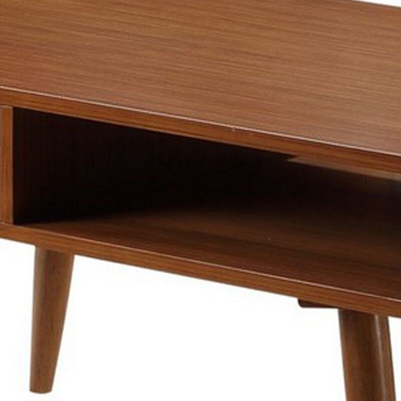 3 Piece Mid Century Wooden Occasional Table Set, Brown - Benzara