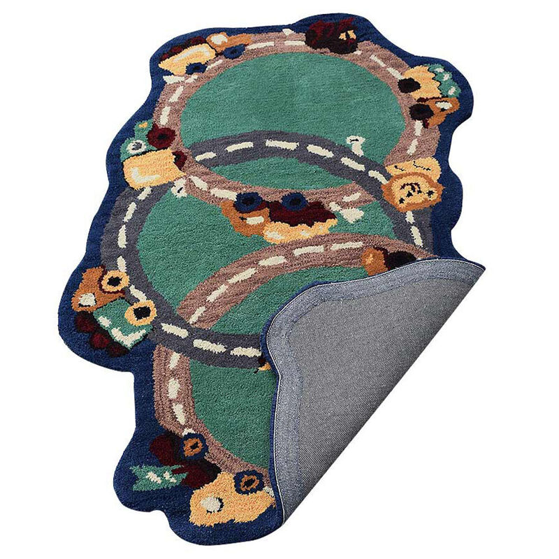 RUGSOTIC CARPETS HAND TUFTED WOOL ECO-FRIENDLY AREA RUGS  - 2'3''x4'6'', Novelty Shape, Green, Kids Design, High Pile Thick Handmade Anti Skid Area Rugs for Living Room, Bed Room (K03015)