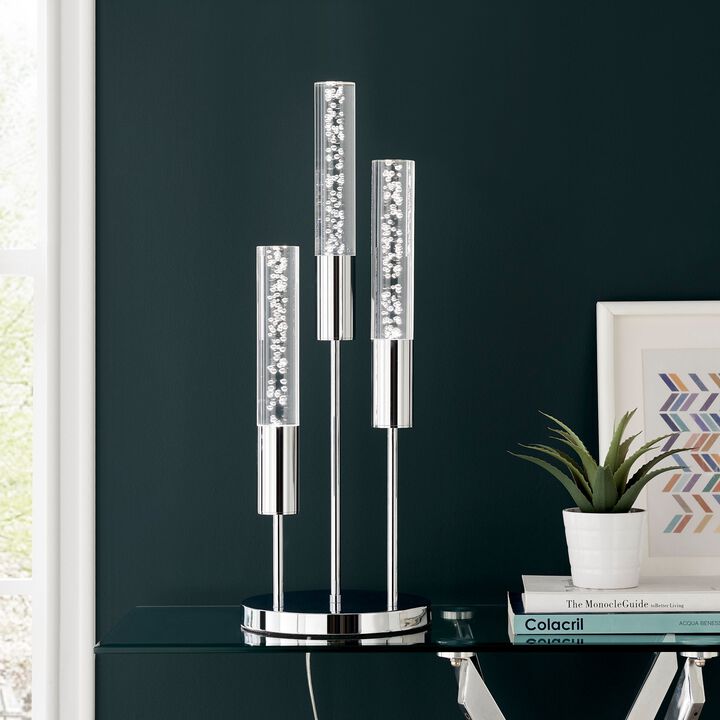 Night tubes Table Lamp Chrome Metal and Acrylic LED Light