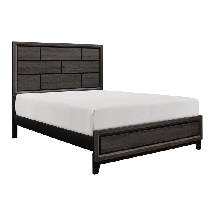 Modern Style Clean Line Design Finish 1 Piece Queen Size Bed Contemporary Bedroom Furniture