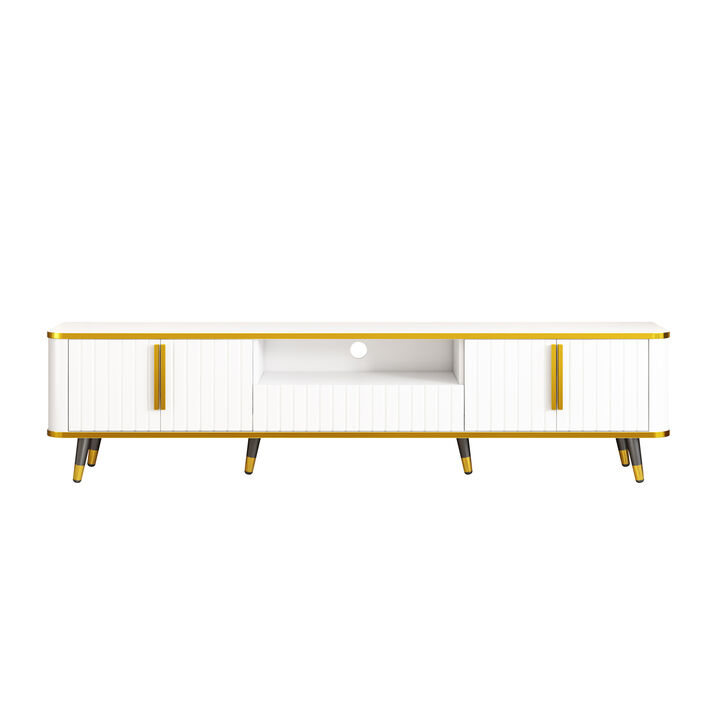 Merax Luxury Minimalism TV Stand with Open Storage Shelf