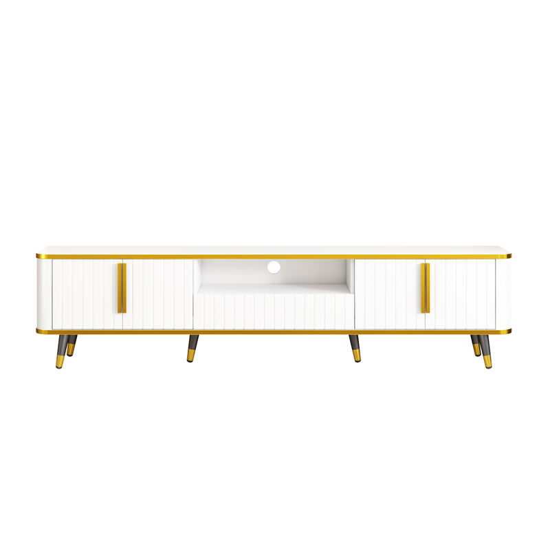 Merax Luxury Minimalism TV Stand with Open Storage Shelf