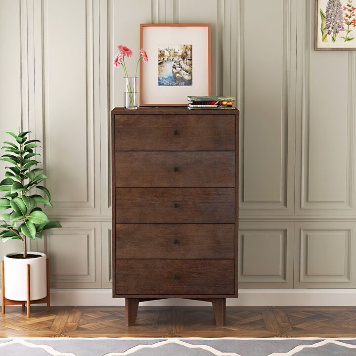Real Wood Storage Cabinet with Retro Handle