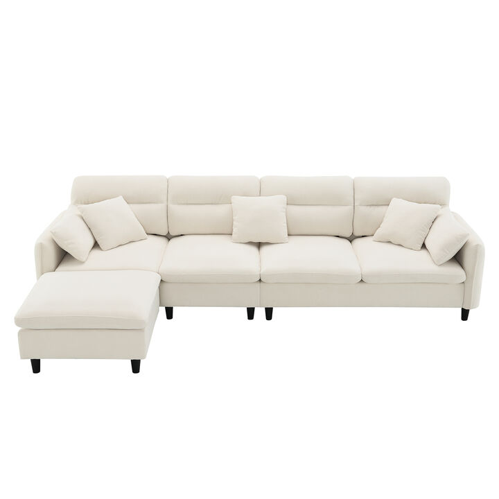 Merax Modern 5 Seats Convertible Sectional Chenille Sofa