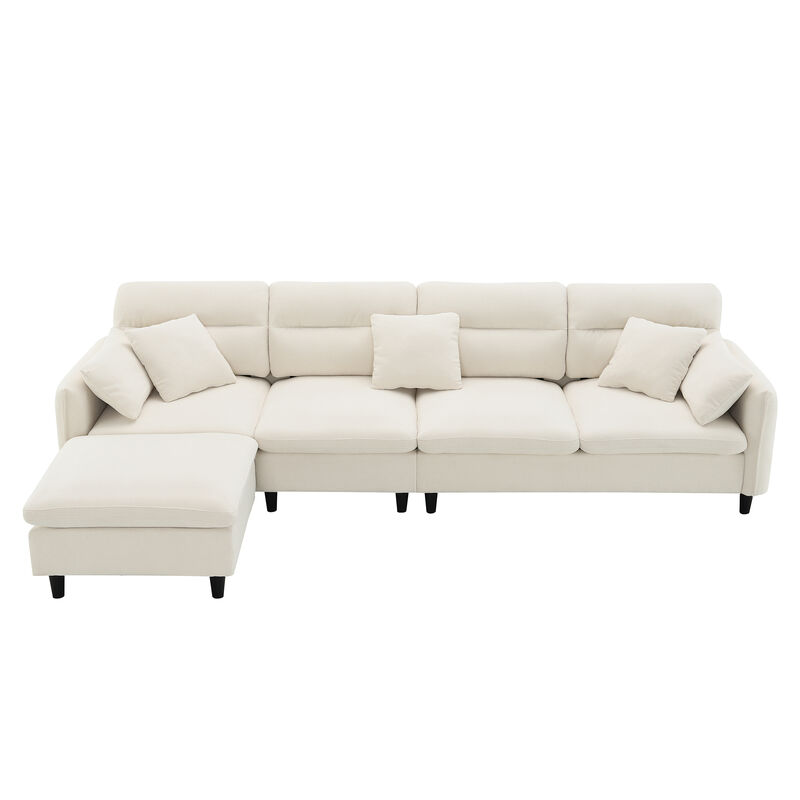Merax Modern 5 Seats Convertible Sectional Chenille Sofa