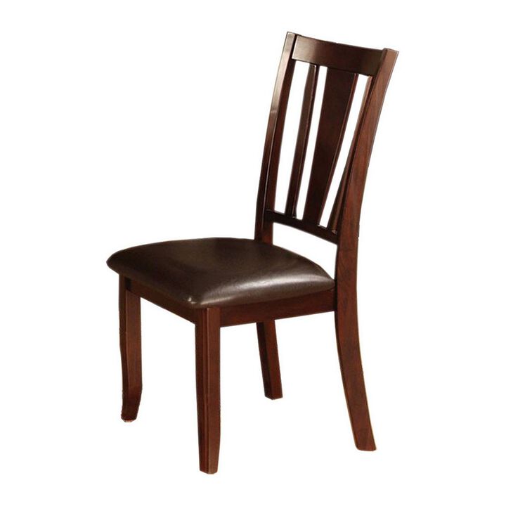 Edgewood I Transitional Side Chair, Expresso Finish, Set of 2-Benzara