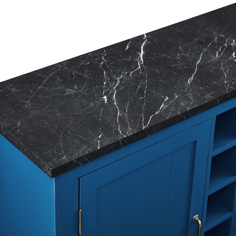 FESTIVO Sleek 47" Buffet Bar Cabinet with Marble-Like Top
