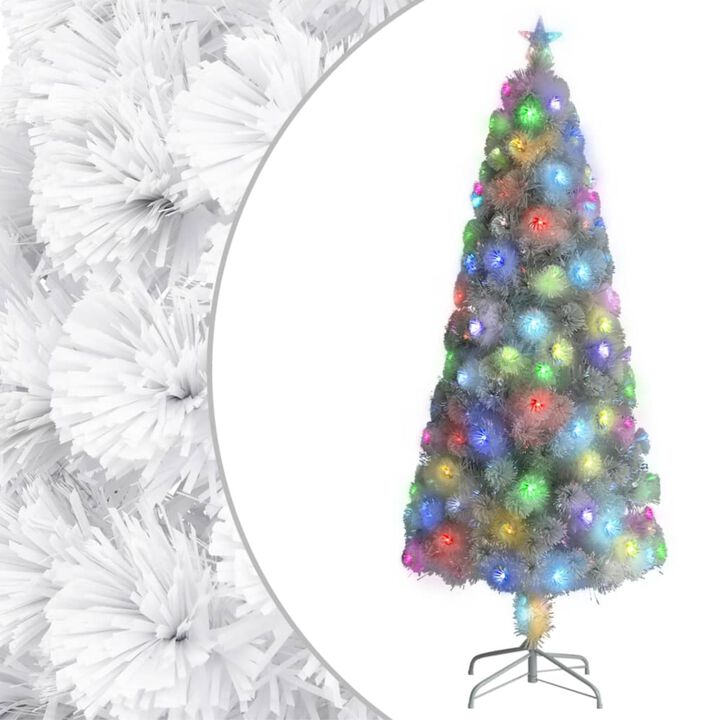 vidaXL Artificial Christmas Tree with LED White 82.7" Fiber Optic
