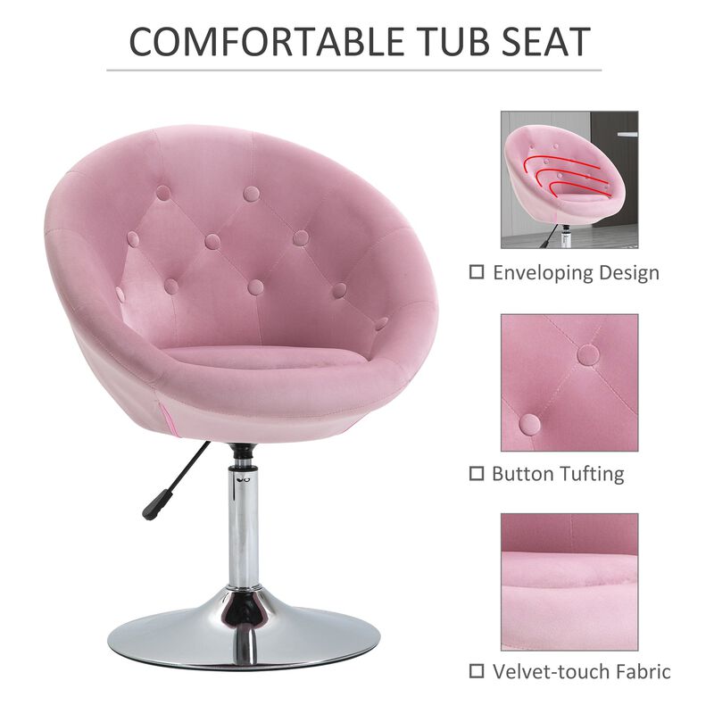 Pink Bedroom Accent: Modern Tufted Swivel Vanity Chair