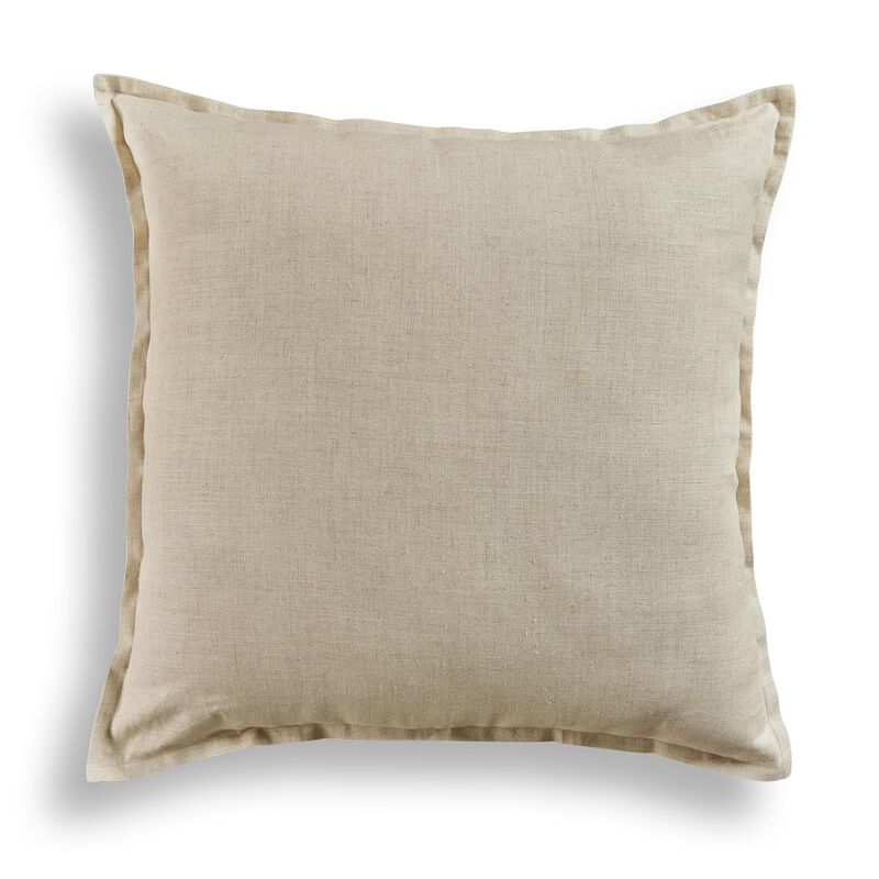 Solino Home Decorative Linen Pillow Cover 20 x 20 Inch - 100% European Flax Throw Pillow Case with Invisible Zipper | Santa Barbara