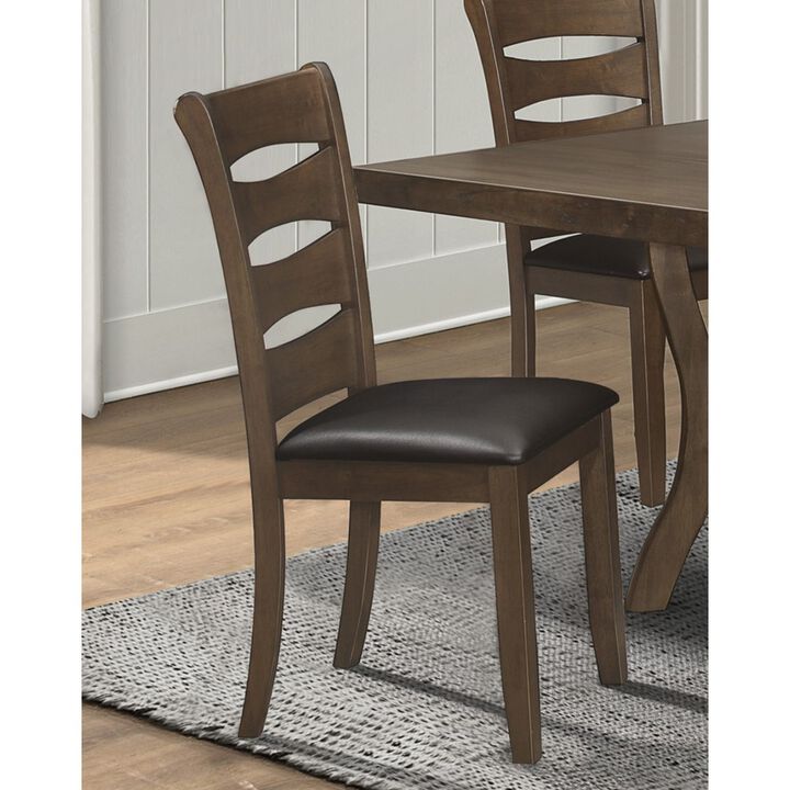 2 Piece Wooden Side Chairs with Unique Back Design