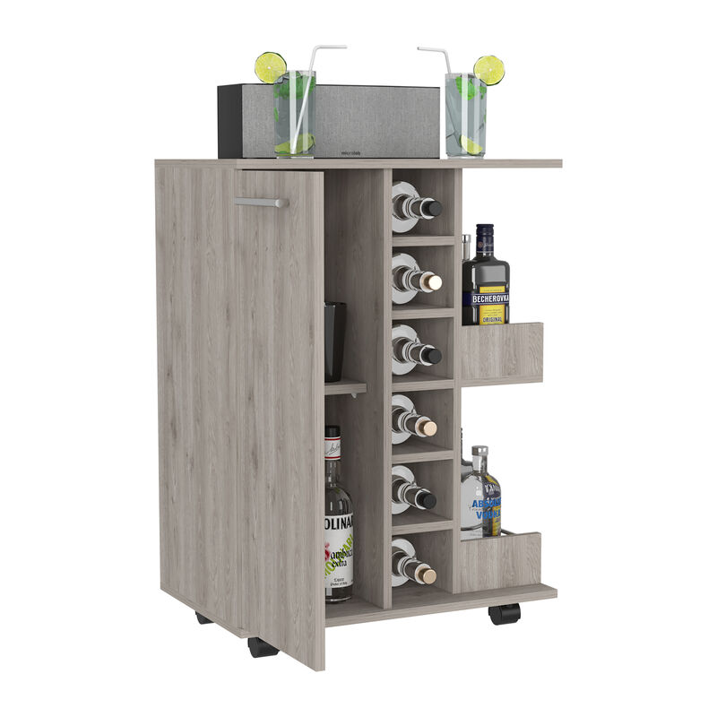 Bar Cart Wells, Living Room, Light Gray