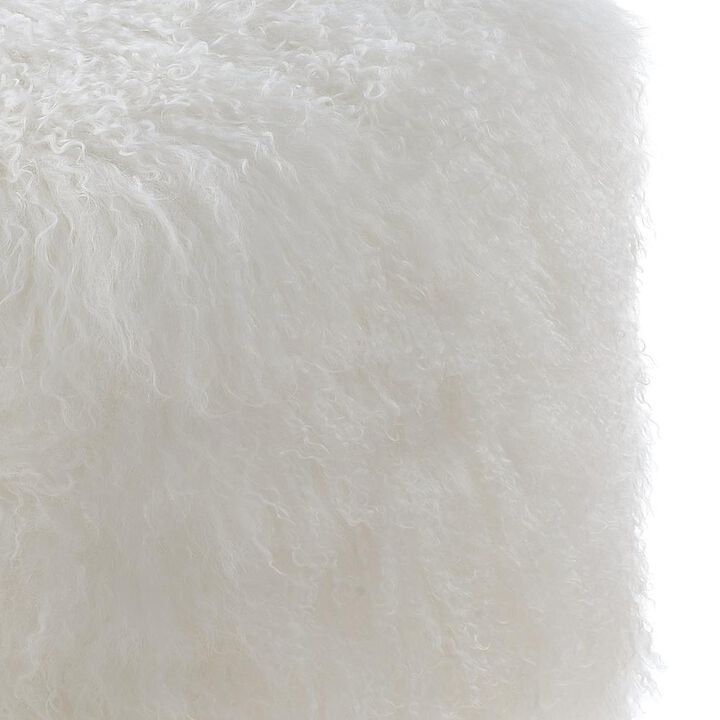 Belen Kox Luxurious Tibetan Sheep Fur Pouf, Belen Kox