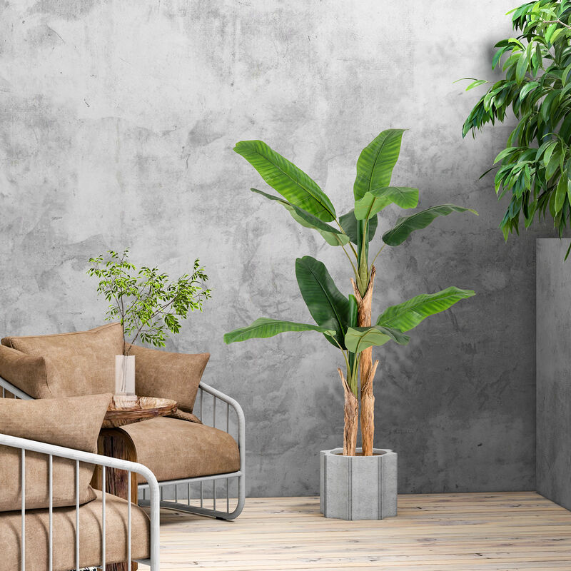 Tall Artificial Banana Tree with 10 Large Leaves – Lush Indoor Tropical Plant Decoration