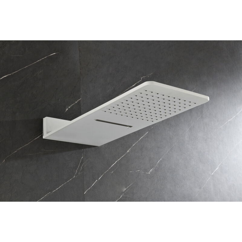 Wall Mounted Waterfall Rain Shower System With 3 Body Sprays & Handheld Shower