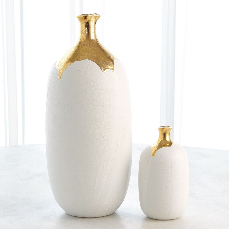 Large Dipped Golden Crackle Vase