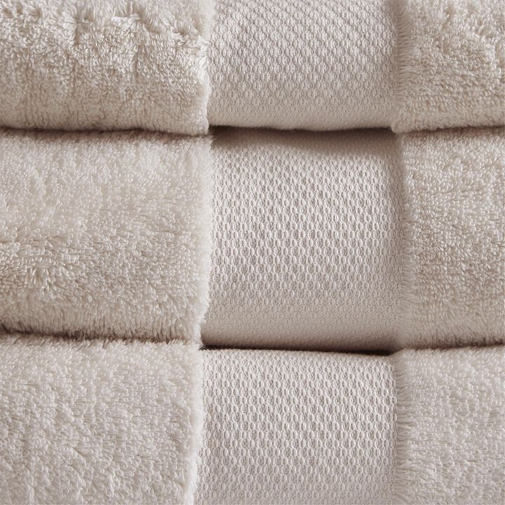 Madison Park Ergode Cotton Bath Towel Set - Luxurious, Soft, and Absorbent - 6 Piece Set with Dobby Border and End Hem - Oeko-Tex Certified - Spa-like Ambiance for Your Bathroom