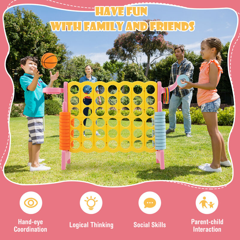 4-in-a-Row Connect Game with Basketball Hoop and Toss Ring