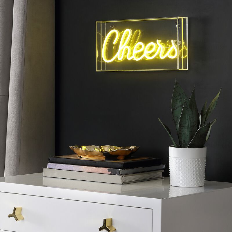 Cheers 11.8" Contemporary Glam Acrylic Box USB Operated LED Neon Light