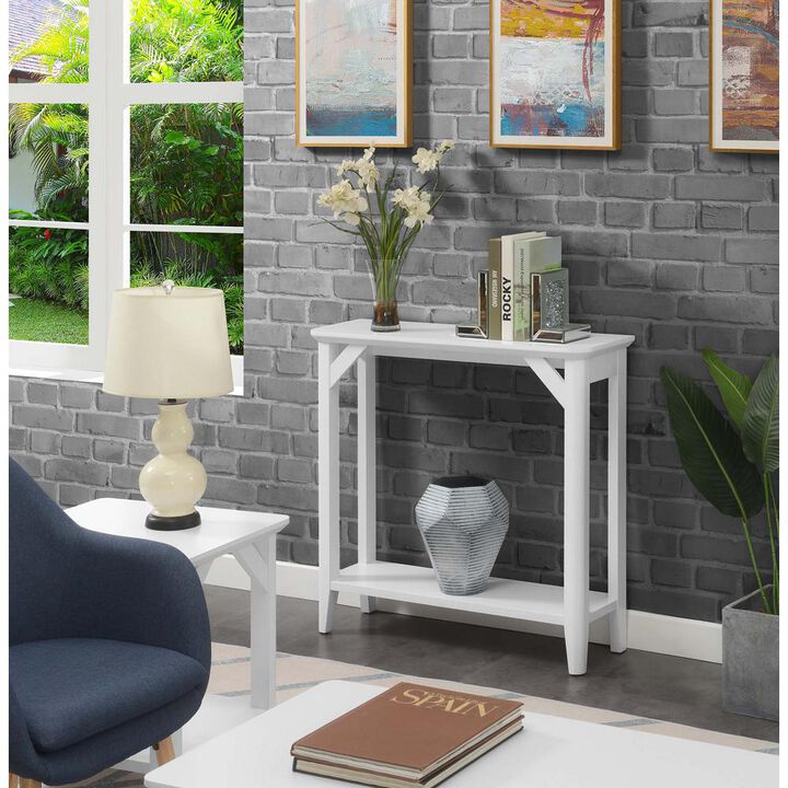 Convenience Concepts Winston Hall Table with Shelf, White