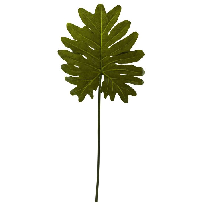 Nearly Natural 31-in Selloum Philo Single Leaf Stem (Set of 12)