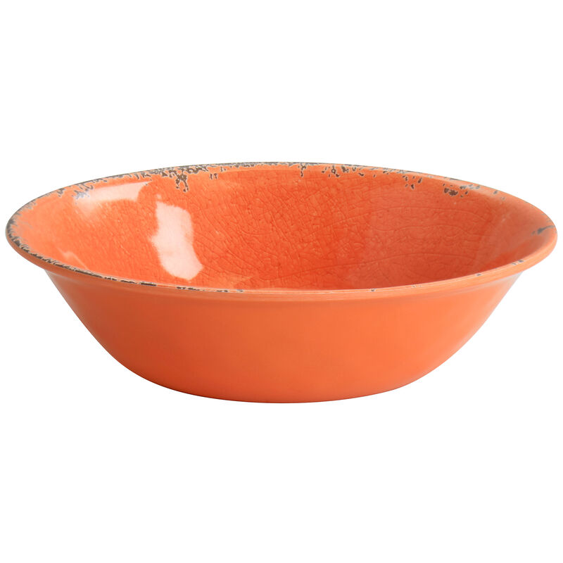 Laurie Gates California Designs Mauna 12 Piece Melamine Dinnerware Set in Crackle Orange